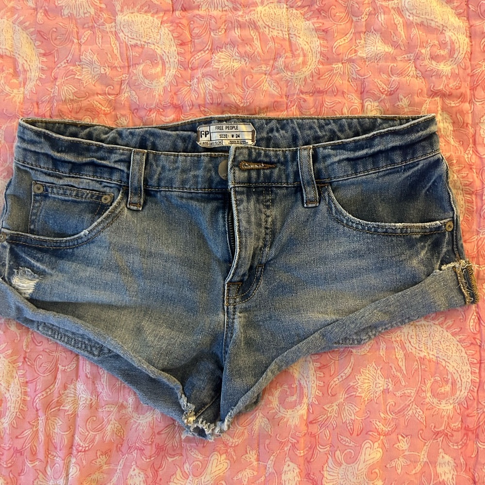 Free People low rise jean shorts